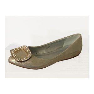 Cape Robbin Hedy-1 Womens Gold Ballerina Flats